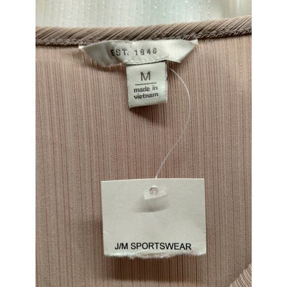 NWT Cato EST 1946 Size Medium Tan Cowl-Neck Draped Stretchy Ribbed Top - Picture 3 of 5